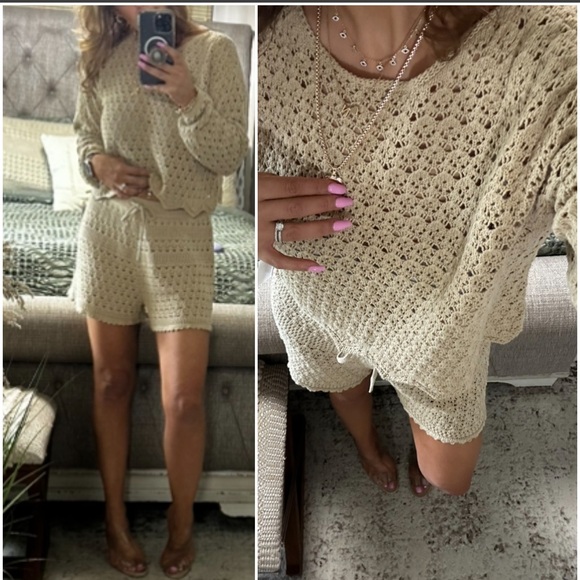 New✨Gorgeous ANTHRO KNIT SHORT SET - Picture 3 of 10